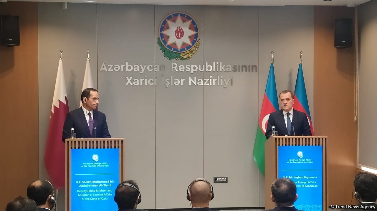 Press conference of Azerbaijani, Qatari FMs (PHOTO/VIDEO)