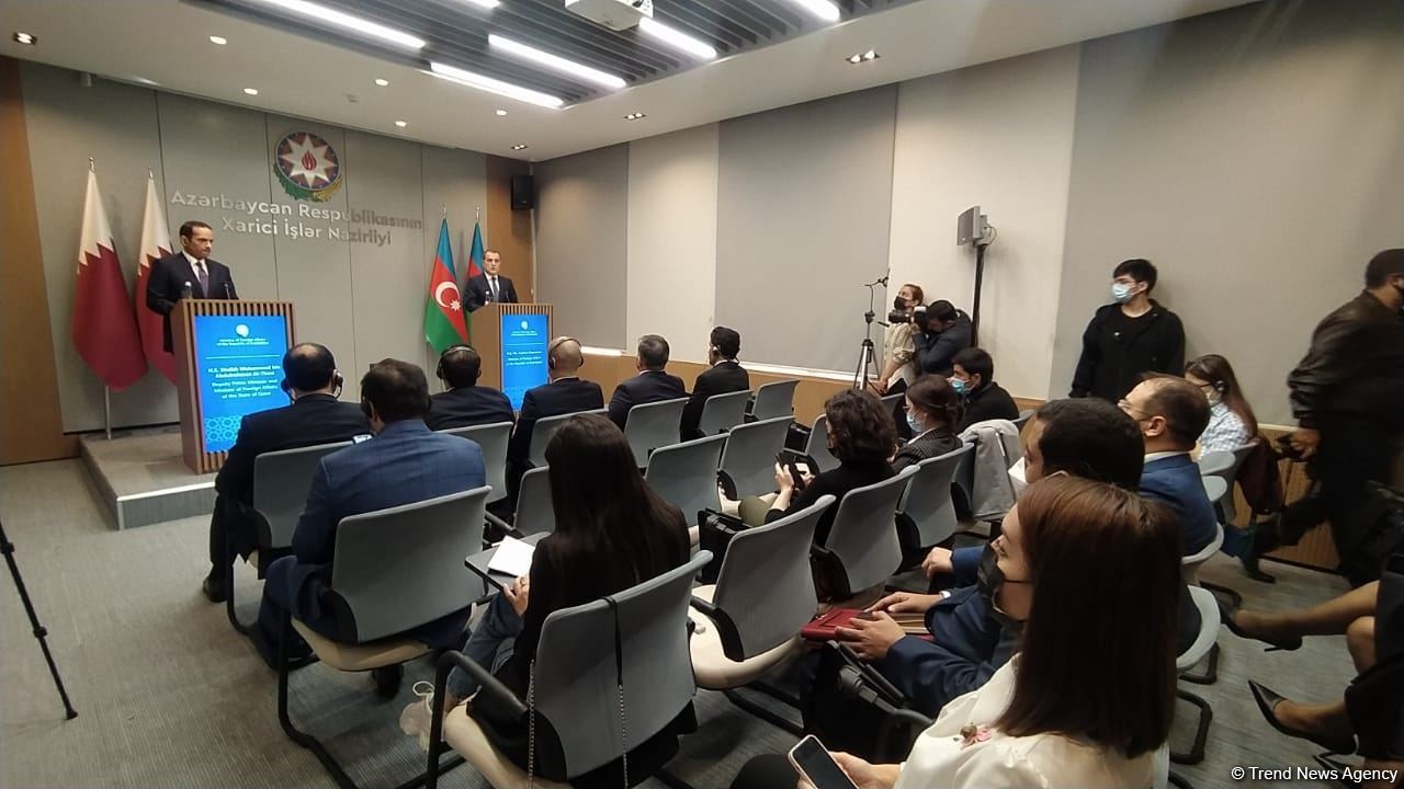 Press conference of Azerbaijani, Qatari FMs (PHOTO/VIDEO)