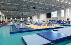 President Ilham Aliyev, First Lady Mehriban Aliyeva and their daughter Leyla Aliyeva view conditions created at new rehearsal building of National Gymnastics Arena (PHOTO)