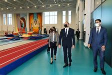 President Ilham Aliyev, First Lady Mehriban Aliyeva and their daughter Leyla Aliyeva view conditions created at new rehearsal building of National Gymnastics Arena (PHOTO)