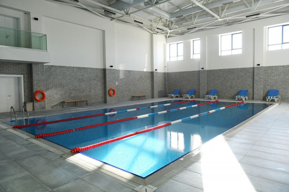 President Ilham Aliyev, First Lady Mehriban Aliyeva and their daughter Leyla Aliyeva view conditions created at new rehearsal building of National Gymnastics Arena (PHOTO)