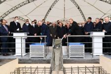 Azerbaijani, Turkish presidents laid foundation stone for Zangazur corridor (PHOTO/VIDEO)