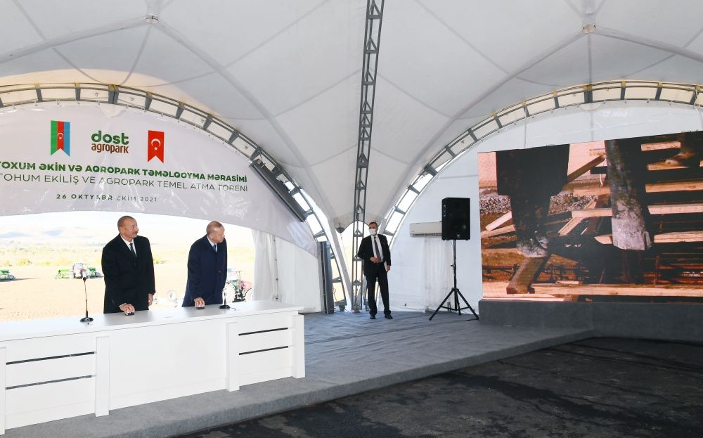 President Ilham Aliyev and President Recep Tayyip Erdogan lay foundation for “Dost Agropark” in Zangilan (PHOTO/VIDEO)