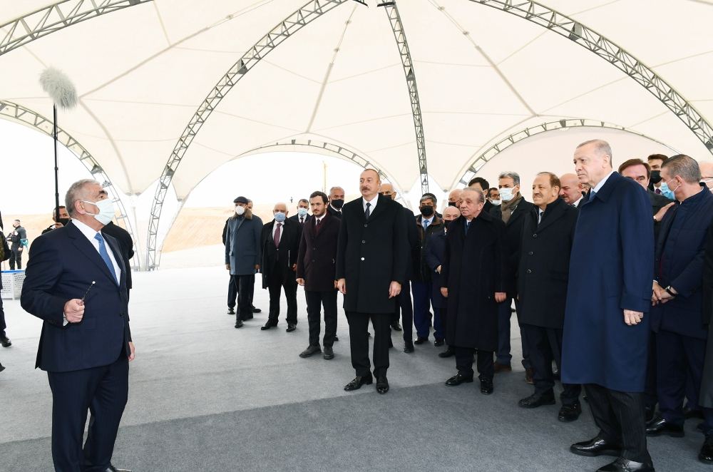 Azerbaijani, Turkish presidents laid foundation stone for Zangazur corridor (PHOTO/VIDEO)