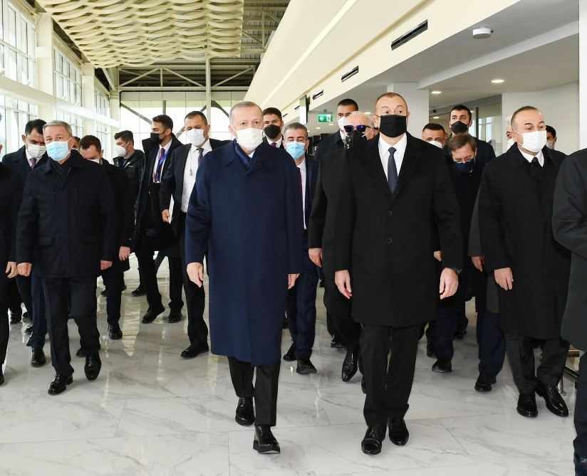 President Ilham Aliyev and President Recep Tayyip Erdogan attend opening ceremony of Fuzuli International Airport (PHOTO)