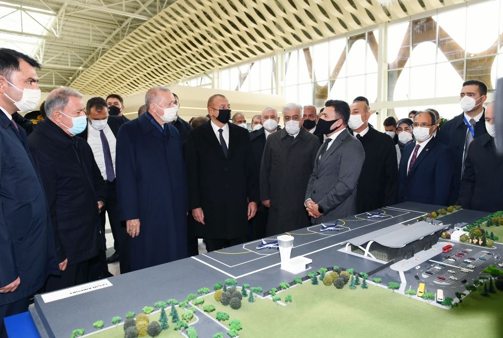 President Ilham Aliyev and President Recep Tayyip Erdogan attend opening ceremony of Fuzuli International Airport (PHOTO)
