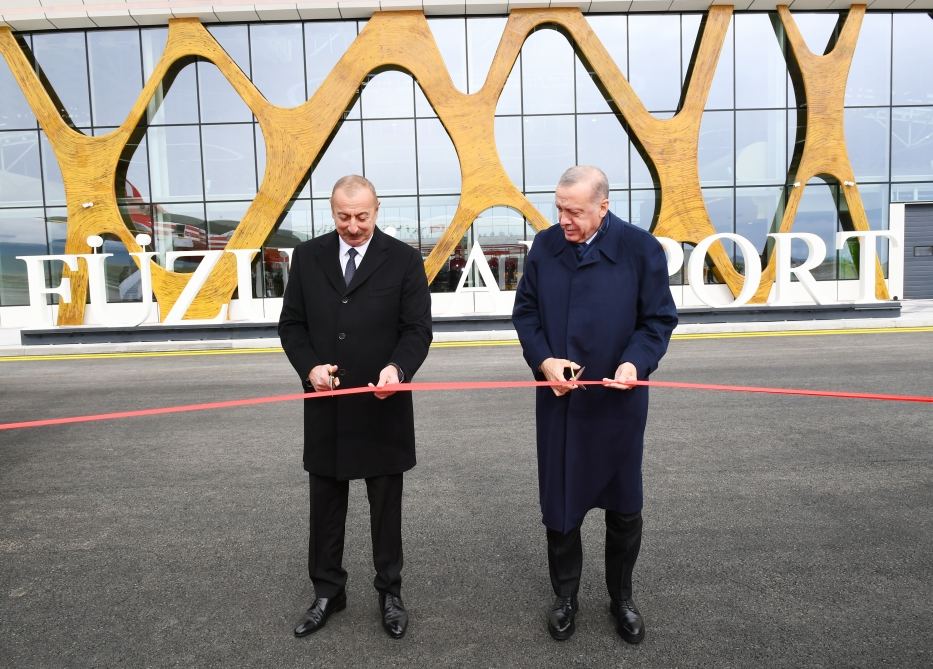 President Ilham Aliyev and President Recep Tayyip Erdogan attend opening ceremony of Fuzuli International Airport (PHOTO)
