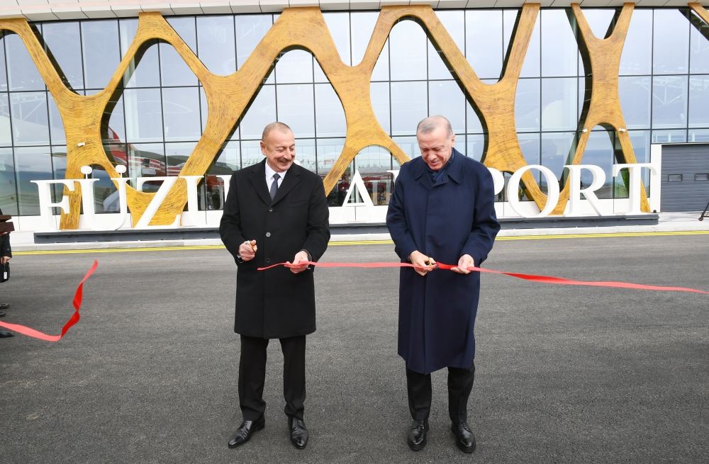 President Ilham Aliyev and President Recep Tayyip Erdogan attend opening ceremony of Fuzuli International Airport (PHOTO)