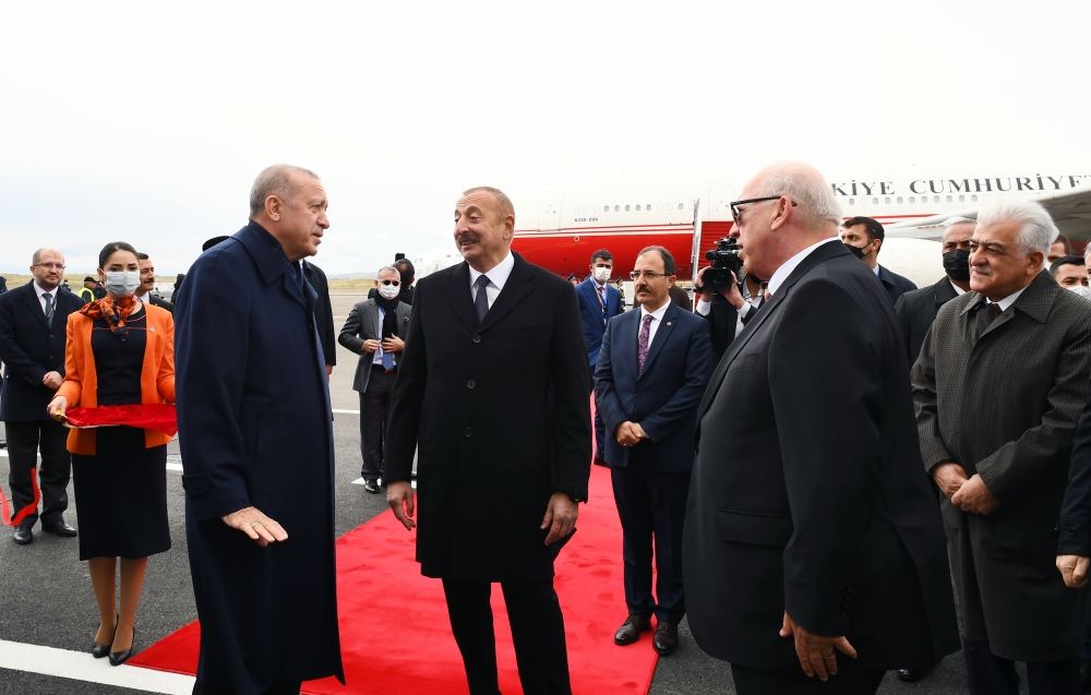 President Ilham Aliyev and President Recep Tayyip Erdogan attend opening ceremony of Fuzuli International Airport (PHOTO)