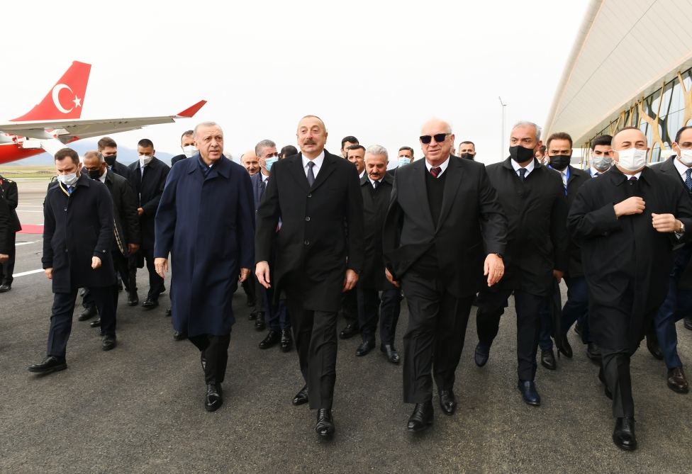 President Ilham Aliyev and President Recep Tayyip Erdogan attend opening ceremony of Fuzuli International Airport (PHOTO)