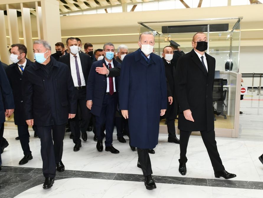 President Ilham Aliyev and President Recep Tayyip Erdogan attend opening ceremony of Fuzuli International Airport (PHOTO)