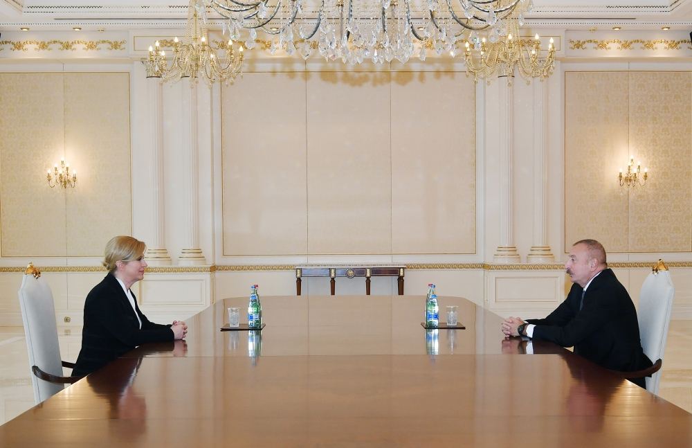 President Ilham Aliyev receives former President of Croatia Kolinda Grabar-Kitarović (VIDEO)