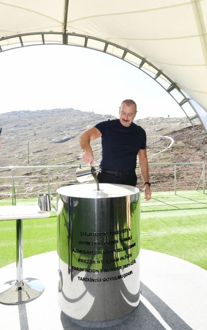 President Ilham Aliyev, First Lady Mehriban Aliyeva lay foundation for Shusha radio and TV station (PHOTO/VIDEO)