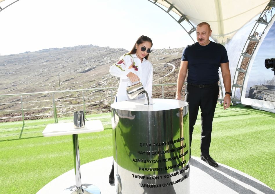 President Ilham Aliyev, First Lady Mehriban Aliyeva lay foundation for Shusha radio and TV station (PHOTO/VIDEO)