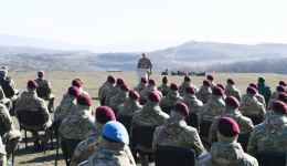 President, Commander-in-Chief of Armed Forces Ilham Aliyev makes speech in front of servicemen in Shusha (PHOTO/VIDEO)