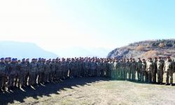 President, Commander-in-Chief of Armed Forces Ilham Aliyev makes speech in front of servicemen in Shusha (PHOTO/VIDEO)