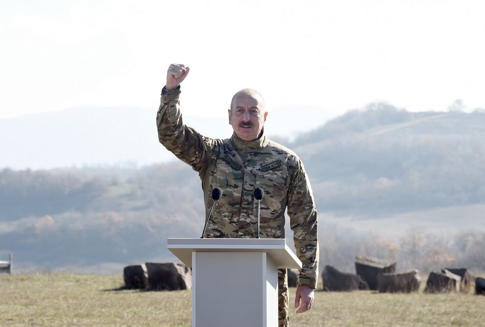 President, Commander-in-Chief of Armed Forces Ilham Aliyev makes speech in front of servicemen in Shusha (PHOTO/VIDEO)
