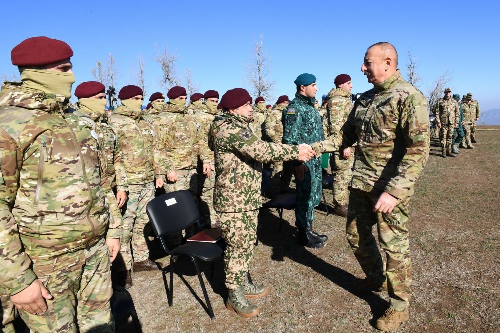President, Commander-in-Chief of Armed Forces Ilham Aliyev makes speech in front of servicemen in Shusha (PHOTO/VIDEO)