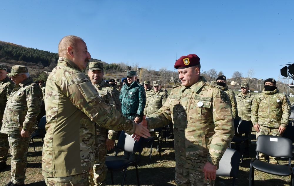 President, Commander-in-Chief of Armed Forces Ilham Aliyev makes speech in front of servicemen in Shusha (PHOTO/VIDEO)