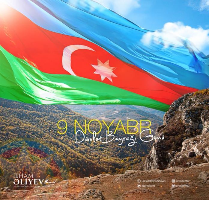 President Ilham Aliyev makes post on National Flag Day (PHOTO)