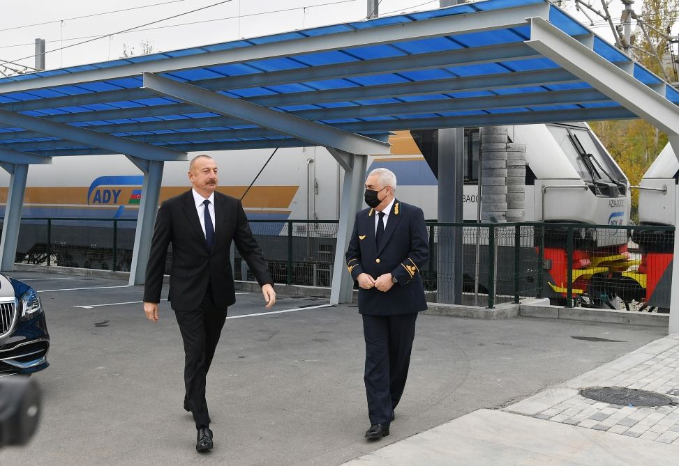 President Ilham Aliyev attended opening of new Bilajari locomotive depot (PHOTO/VIDEO)