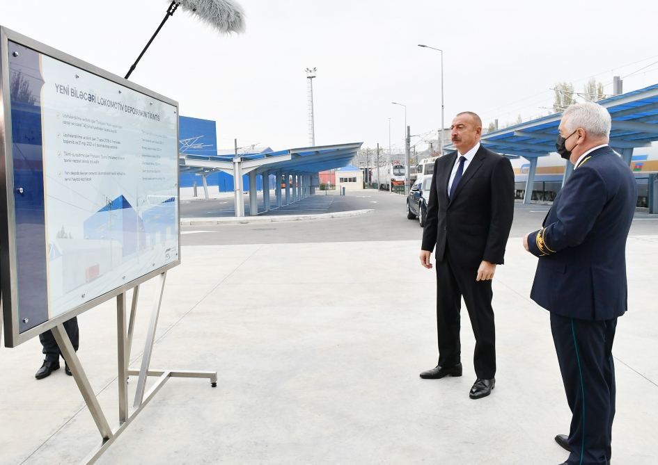 President Ilham Aliyev attended opening of new Bilajari locomotive depot (PHOTO/VIDEO)