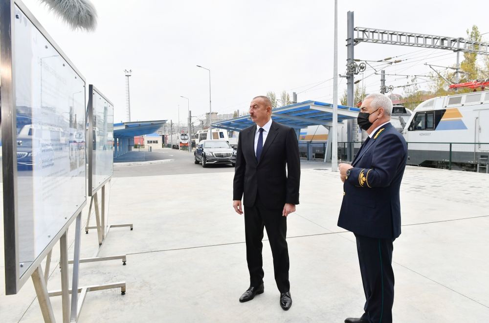 President Ilham Aliyev attended opening of new Bilajari locomotive depot (PHOTO/VIDEO)
