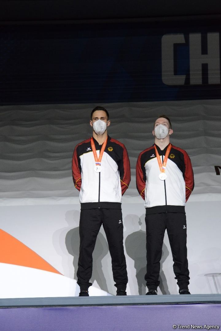 Baku holds award ceremony of winners in synchronized trampoline program (PHOTO)