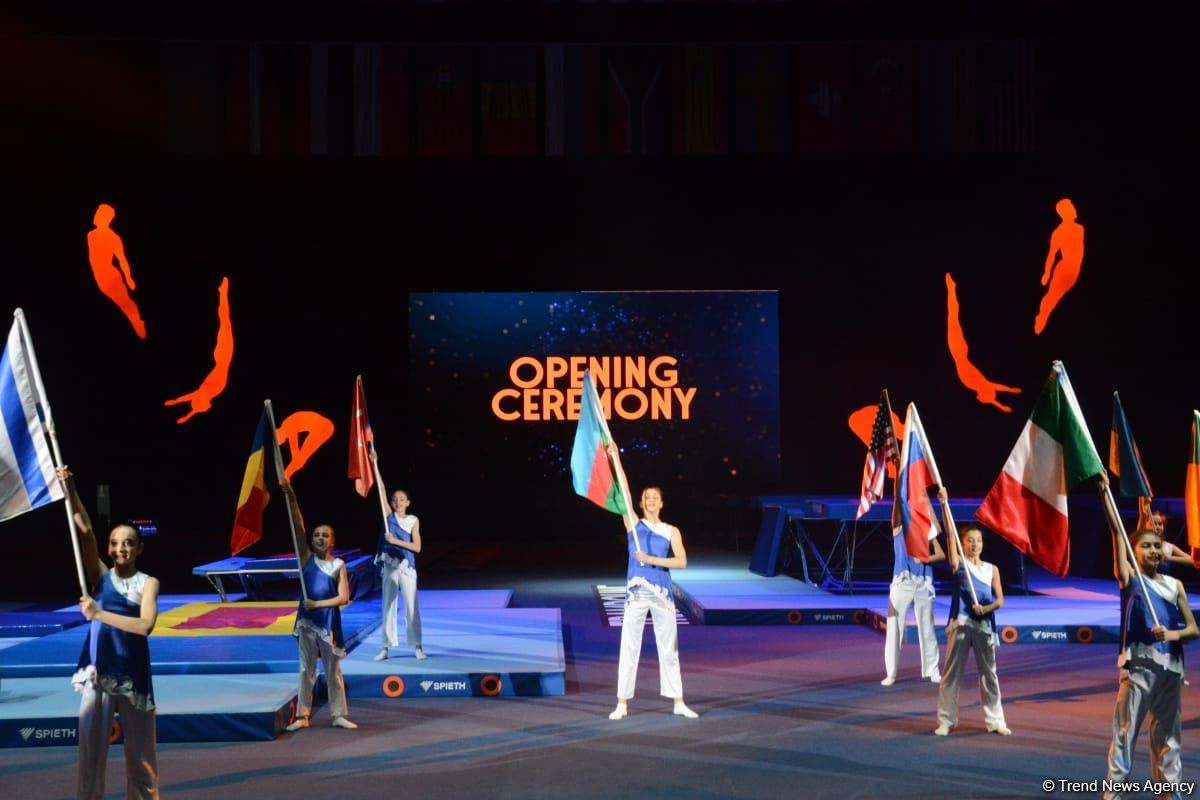Baku hosts opening ceremony of 28th FIG Trampoline Gymnastics World Age Group Competition (PHOTOS)