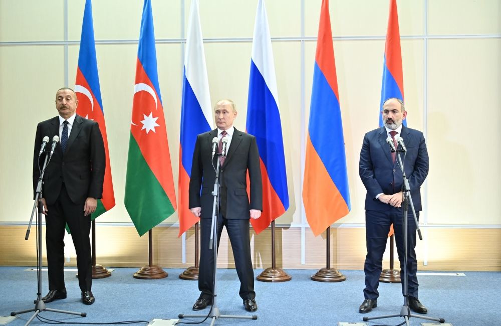 Statement by President of Azerbaijan, PM of Armenia and President of Russia published