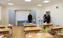 President Ilham Aliyev, First Lady Mehriban Aliyeva view conditions created at secondary school № 1 in Guba (PHOTO/VIDEO)