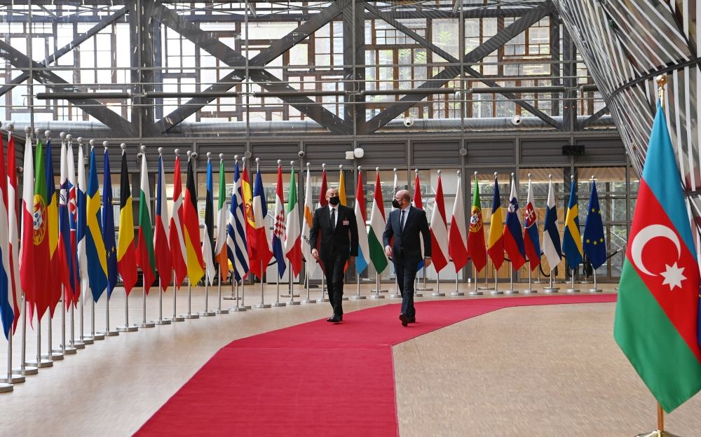 President Ilham Aliyev and President of European Council met in Brussels (PHOTO/VIDEO)