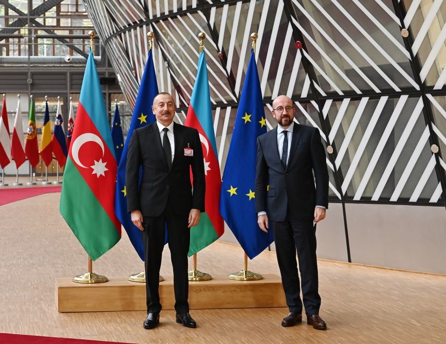 President Ilham Aliyev and President of European Council met in Brussels (PHOTO/VIDEO)