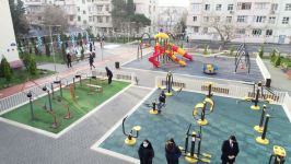 Heydar Aliyev Foundation VP Leyla Aliyeva takes part in opening ceremony of another yard, renovated within "Our Yard" project (PHOTO)