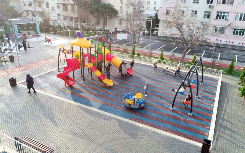Heydar Aliyev Foundation VP Leyla Aliyeva takes part in opening ceremony of another yard, renovated within "Our Yard" project (PHOTO)