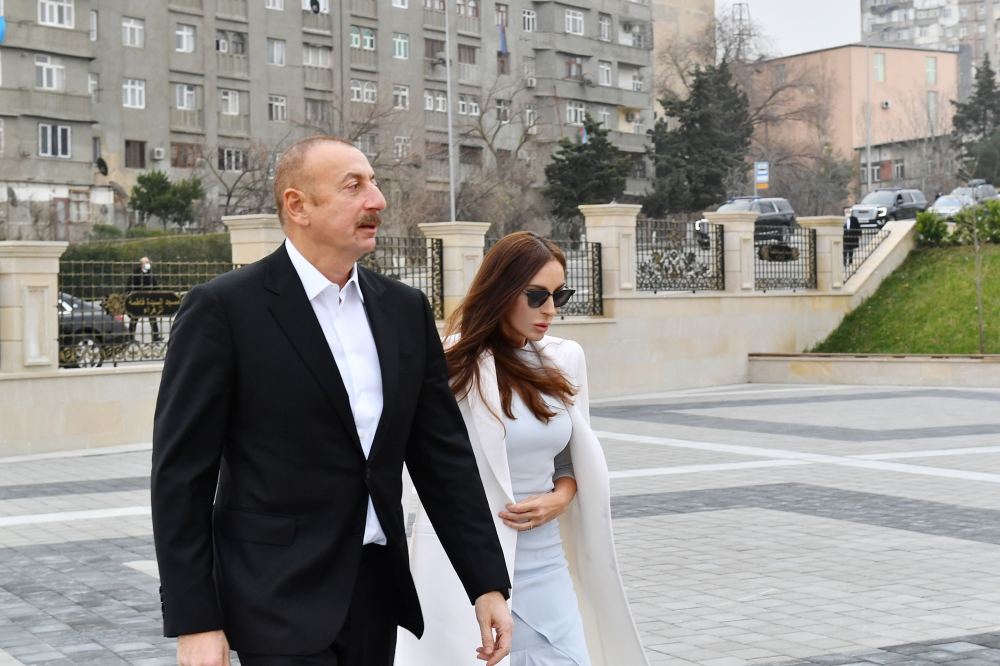 President Ilham Aliyev and First Lady Mehriban Aliyeva view conditions created at new building of “Khanim Fatimeyi Zahra” mosque in Yenı Gunashli (PHOTO/VIDEO)