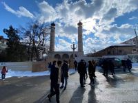 Passengers of another bus trip from Baku to Shusha view the city (PHOTO)