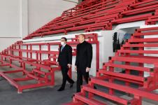 Azerbaijani President Ilham Aliyev views construction progress at Ganja Sports Palace (PHOTO/VIDEO)