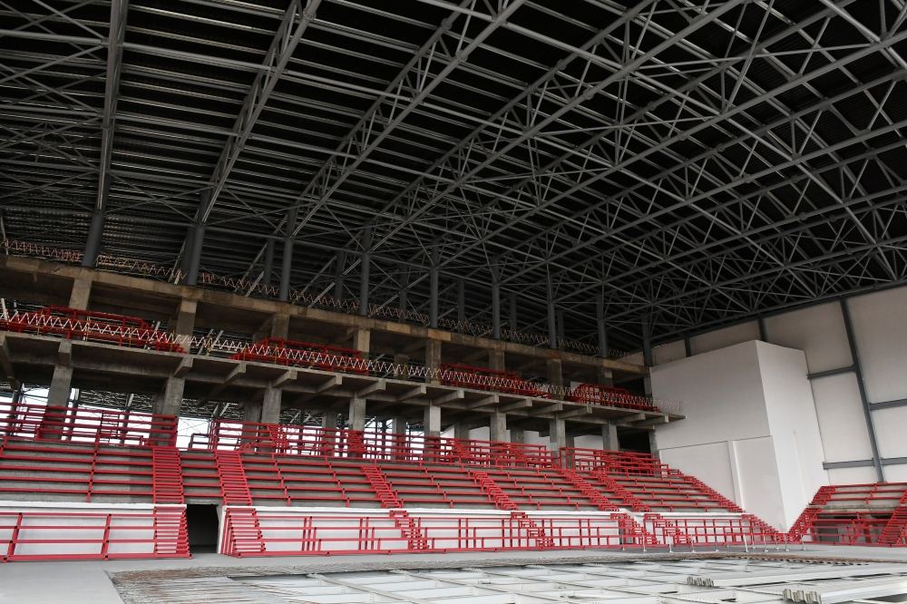 Azerbaijani President Ilham Aliyev views construction progress at Ganja Sports Palace (PHOTO/VIDEO)