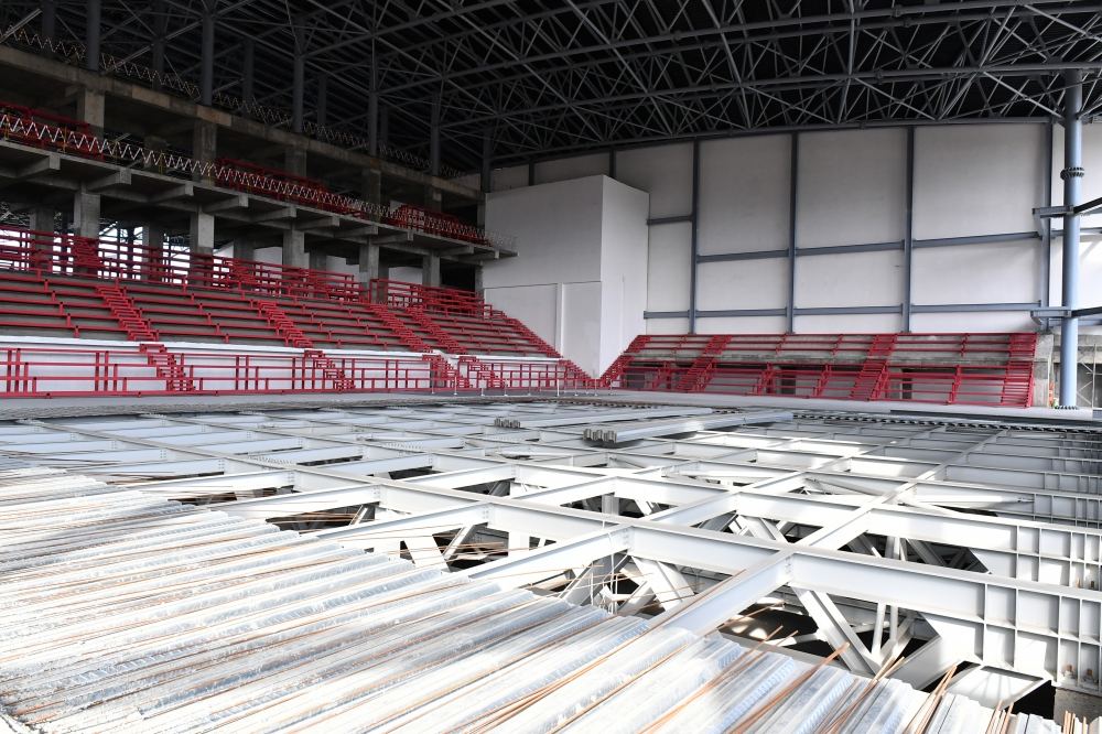 Azerbaijani President Ilham Aliyev views construction progress at Ganja Sports Palace (PHOTO/VIDEO)
