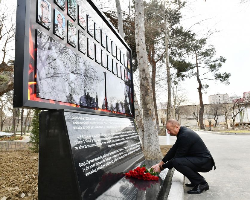 Azerbaijani President Ilham Aliyev lays foundation of Ganja Memorial Complex (PHOTO/VIDEO)