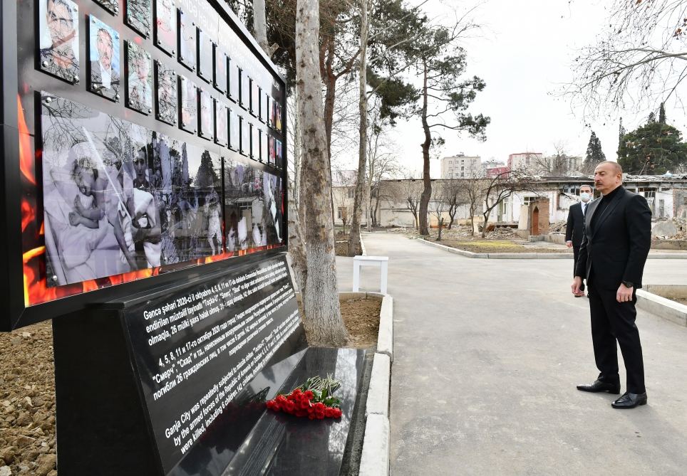 Azerbaijani President Ilham Aliyev lays foundation of Ganja Memorial Complex (PHOTO/VIDEO)