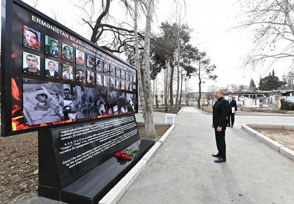Azerbaijani President Ilham Aliyev lays foundation of Ganja Memorial Complex (PHOTO/VIDEO)