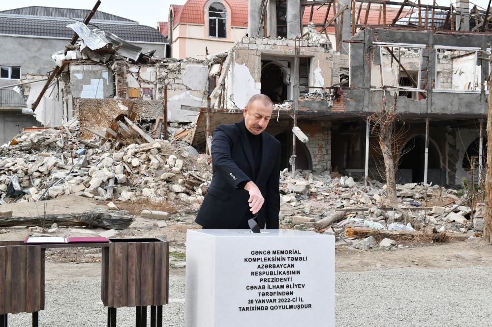 Azerbaijani President Ilham Aliyev lays foundation of Ganja Memorial Complex (PHOTO/VIDEO)