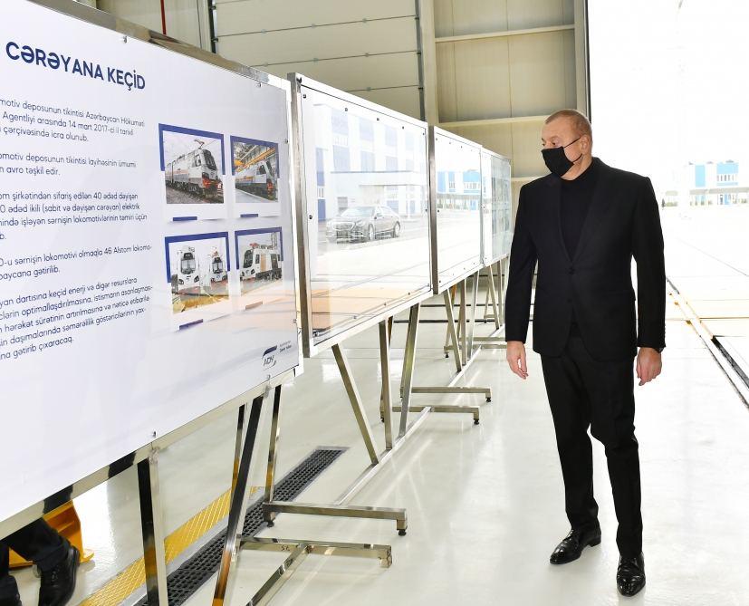 President Ilham Aliyev attends opening ceremony of locomotive depot of Azerbaijan Railways company (PHOTO/VIDEO)