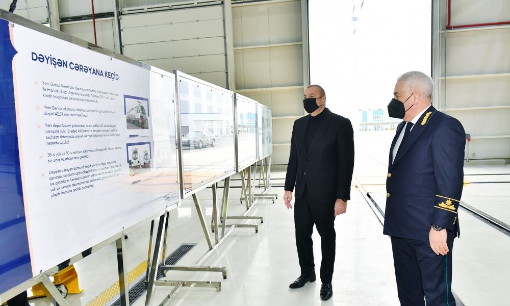 President Ilham Aliyev attends opening ceremony of locomotive depot of Azerbaijan Railways company (PHOTO/VIDEO)