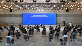 President Ilham Aliyev attends Youth Forum on 25th anniversary of Day of Azerbaijani Youth (PHOTO/VIDEO)