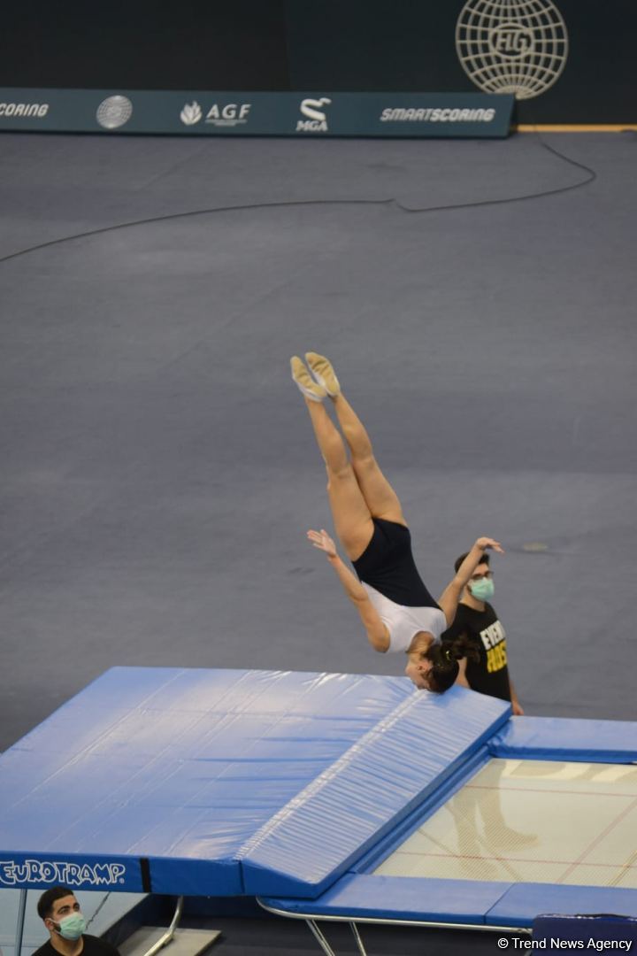 Azerbaijani gymnast Seljan Mahsudova reaches Trampoline World Cup finals in Baku (PHOTO)