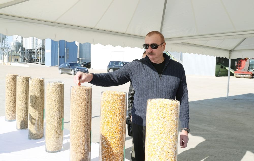 President Ilham Aliyev and First Lady Mehriban Aliyeva view conditions created at Aghjabadi Grain Agropark (PHOTO/VIDEO)