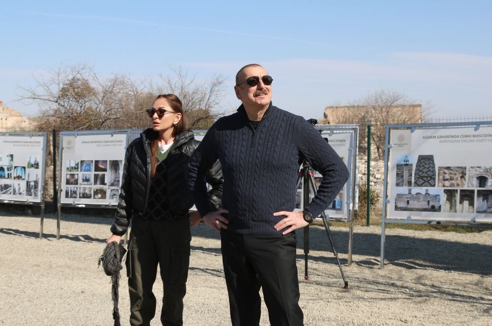 President Ilham Aliyev, First Lady Mehriban Aliyeva view ongoing
restoration work at Aghdam Juma Mosque (PHOTO/VIDEO)